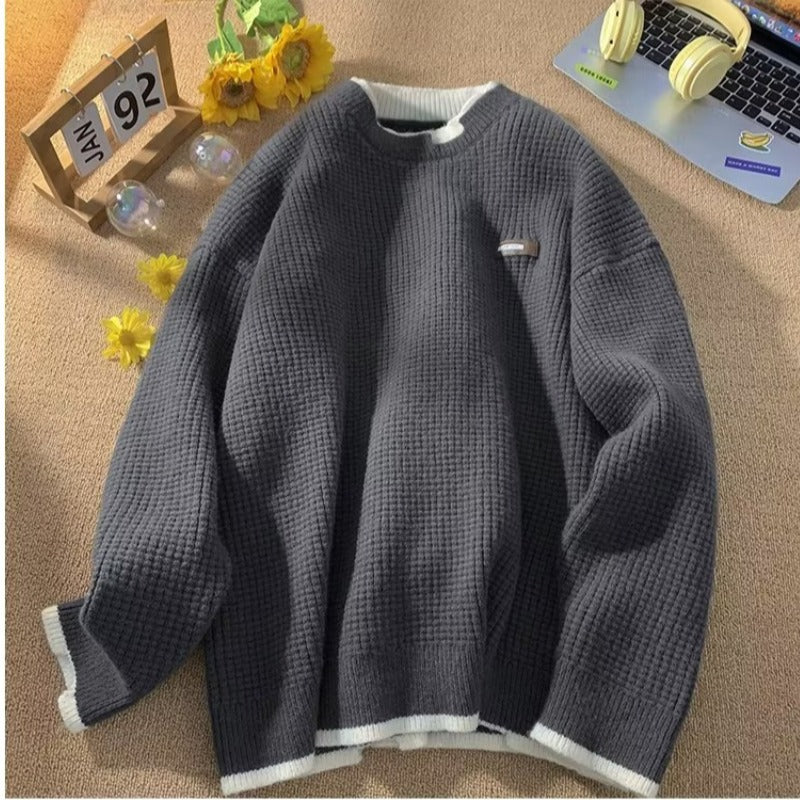 Premium Waffle-Knit Crewneck Sweater — product image 7