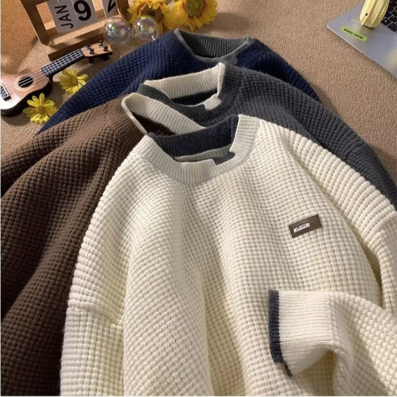 Premium Waffle-Knit Crewneck Sweater — product image 8