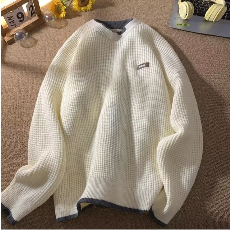 Premium Waffle-Knit Crewneck Sweater — product image 3