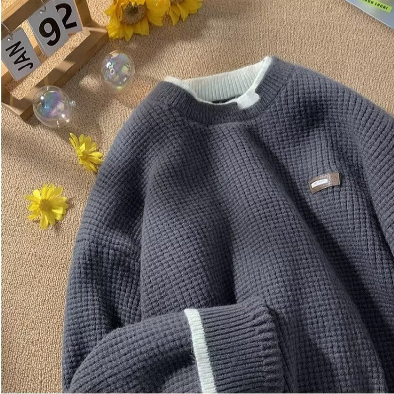 Premium Waffle-Knit Crewneck Sweater — product image 4