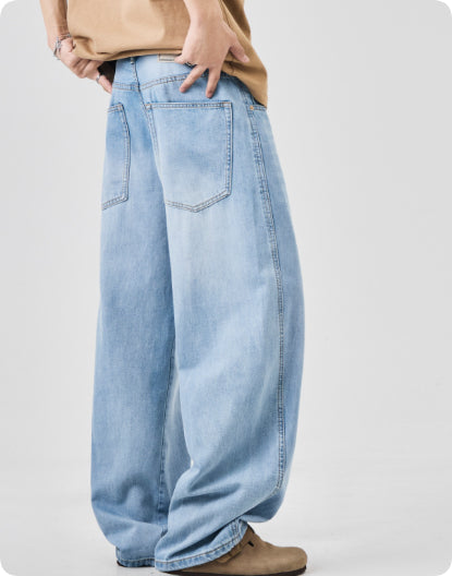 Light Blue Relaxed Wide-Leg Jeans — product image 3